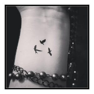 Temporary Bird tattoos birds in flight tiny tattoos temporary tattoos fake tattoos tattoo set small tattoo minimalist tattoo gift for friend