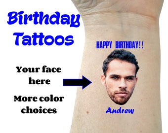 Birthday tattoos temporary tattoos fake tattoos 21st birthday happy birthday tattoos custom tattoo personalized tattoos face tattoo