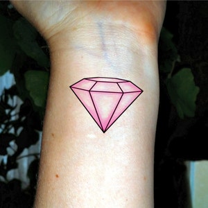 Bachelorette tattoo pink diamond tattoo Bachelorette party tattoos Bridesmaid tattoo party favors