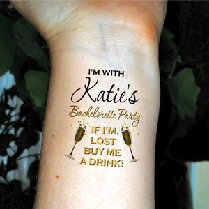 Bachelorette tattoos Bachelorette party tattoos temporary tattoos fake tattoos custom tattoo