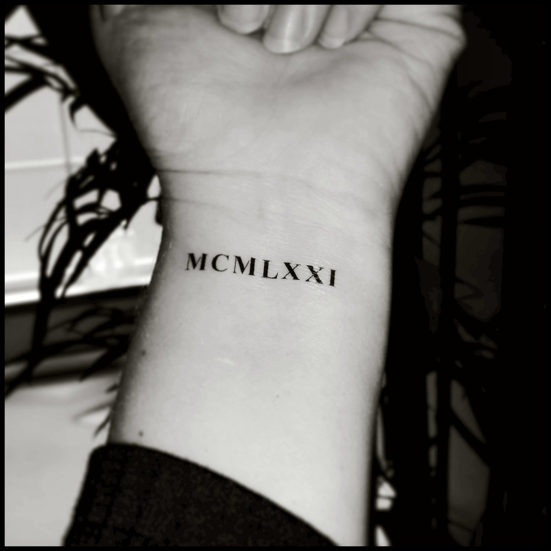 Roman Numeral Tattoos Custom Tattoos Temporary Tattoos Fake ...