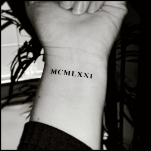 Roman Numeral Tattoos Custom Tattoos Temporary Tattoos Fake Etsy