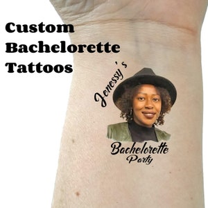 Bachelorette tattoos, Bachelorette party tattoos,  Bride tattoo, custom tattoos, personalized tattoos, photo tattoo, groom tattoos, picture