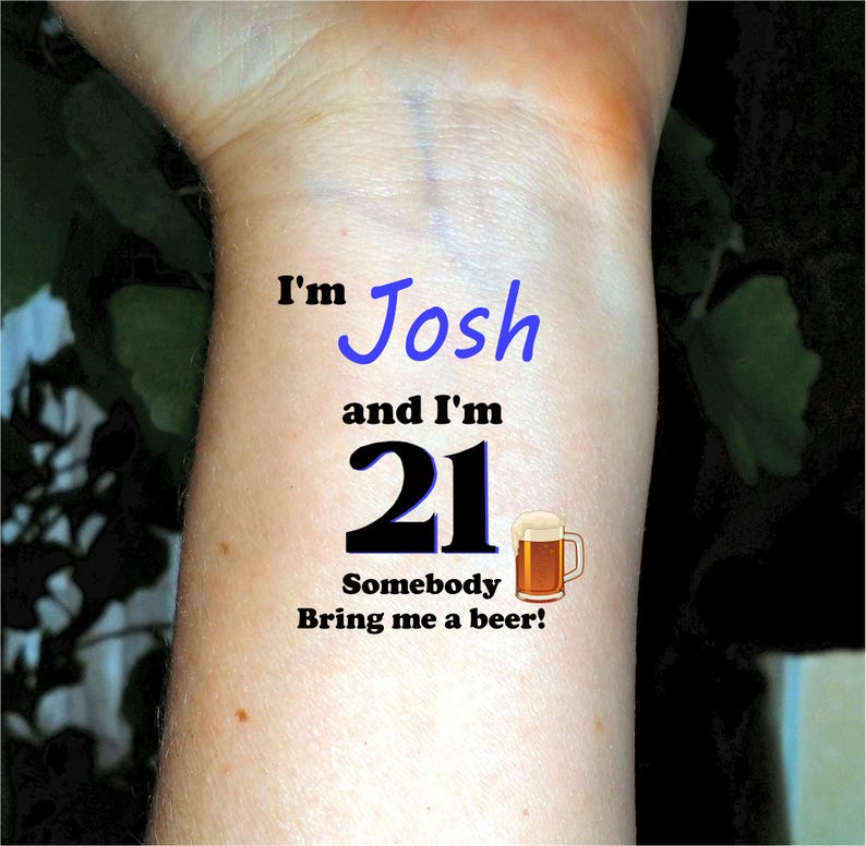 Birthday Tattoos Temporary Tattoos Fake Tattoos 21st Birthday Etsy
