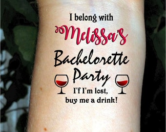 Bachelorette tattoos Custom tattoos personalized tattoo bridesmaid tattoos Bachelorette party tattoo temporary tattoos