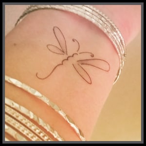 dragonfly temporary tattoo fake tattoo hand drawn tattoo