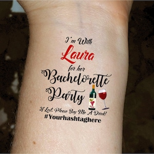 Bachelorette tattoos Brides tattoo bachelorette party favors temporary tattoos custom tattoos bachelorette party tattoos