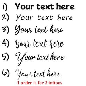 Tatuajes temporales, texto personalizado, nombre personalizado, tatuaje falso, regalo divertido, tatuajes para amigos, regalos de fiesta, tatuaje con nombre, tatuajes personalizados, regalo divertido para fiestas