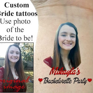 Bachelorette Party tattoos Party favors Photo tattoo custom tattoos temporary tattoos Bachelorette tattoos customized