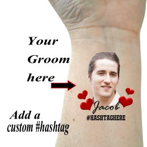 Bachelorette Party Tattoos, Bachelorette tattoos, custom tattoos, personalized tattoos, temporary tattoos, photo tattoo, groom face