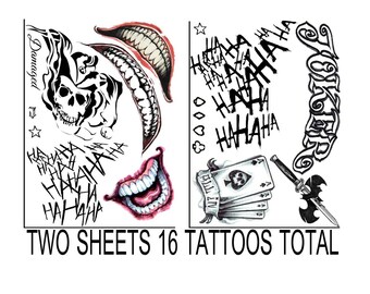 The Joker Tattoo Etsy The Joker Tattoo Etsy
