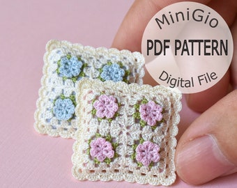 PDF Pattern - Dollhouse pillow with flowers - digital file pattern minigio