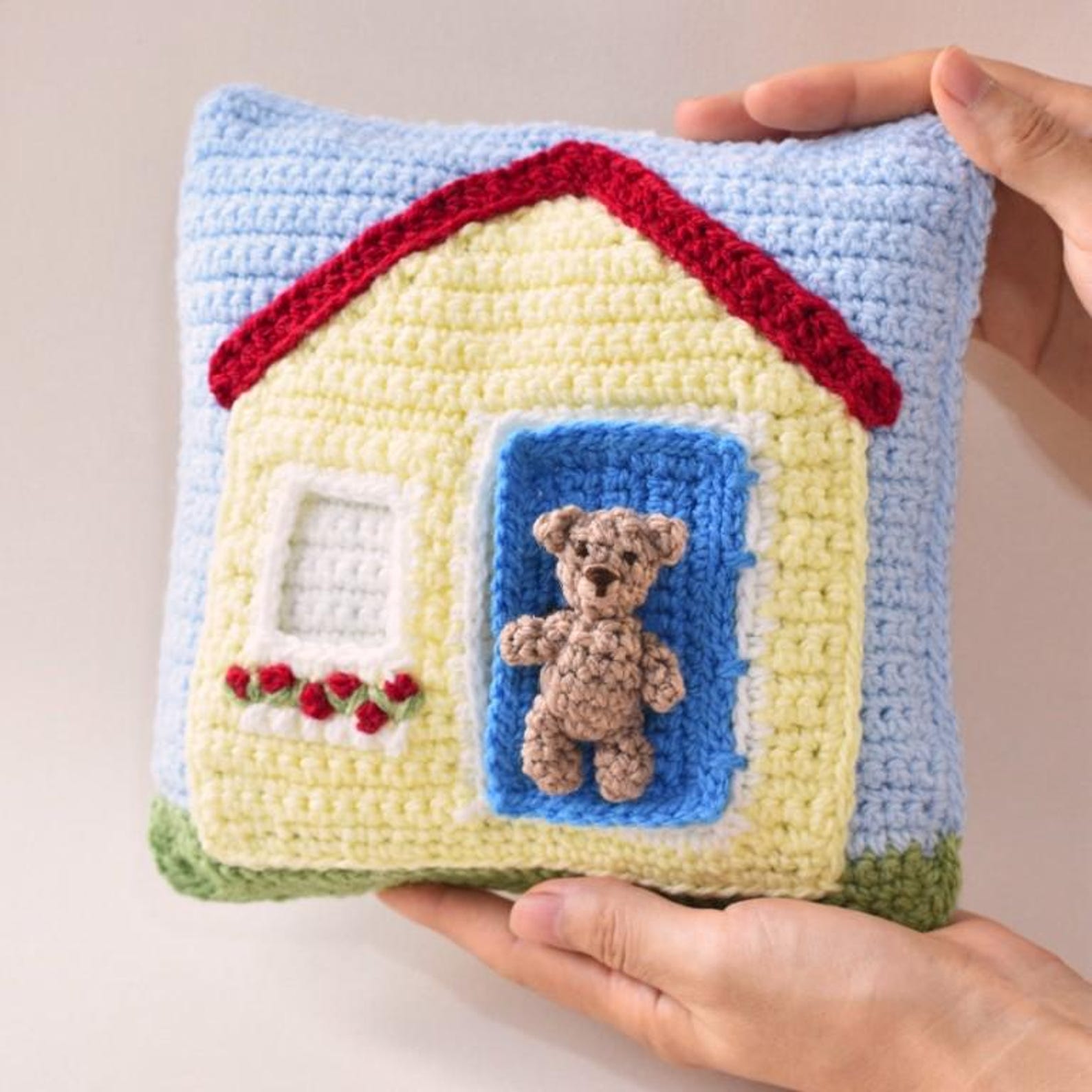 PDF Pattern - Bear House Miniature Pillow - Digital File Pattern ...