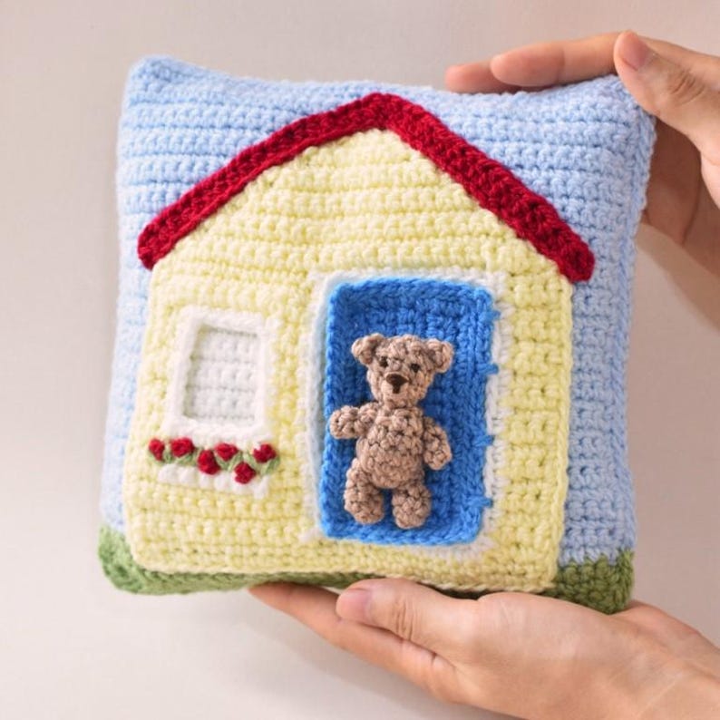PDF Pattern - Bear House Miniature Pillow - Digital File Pattern ...