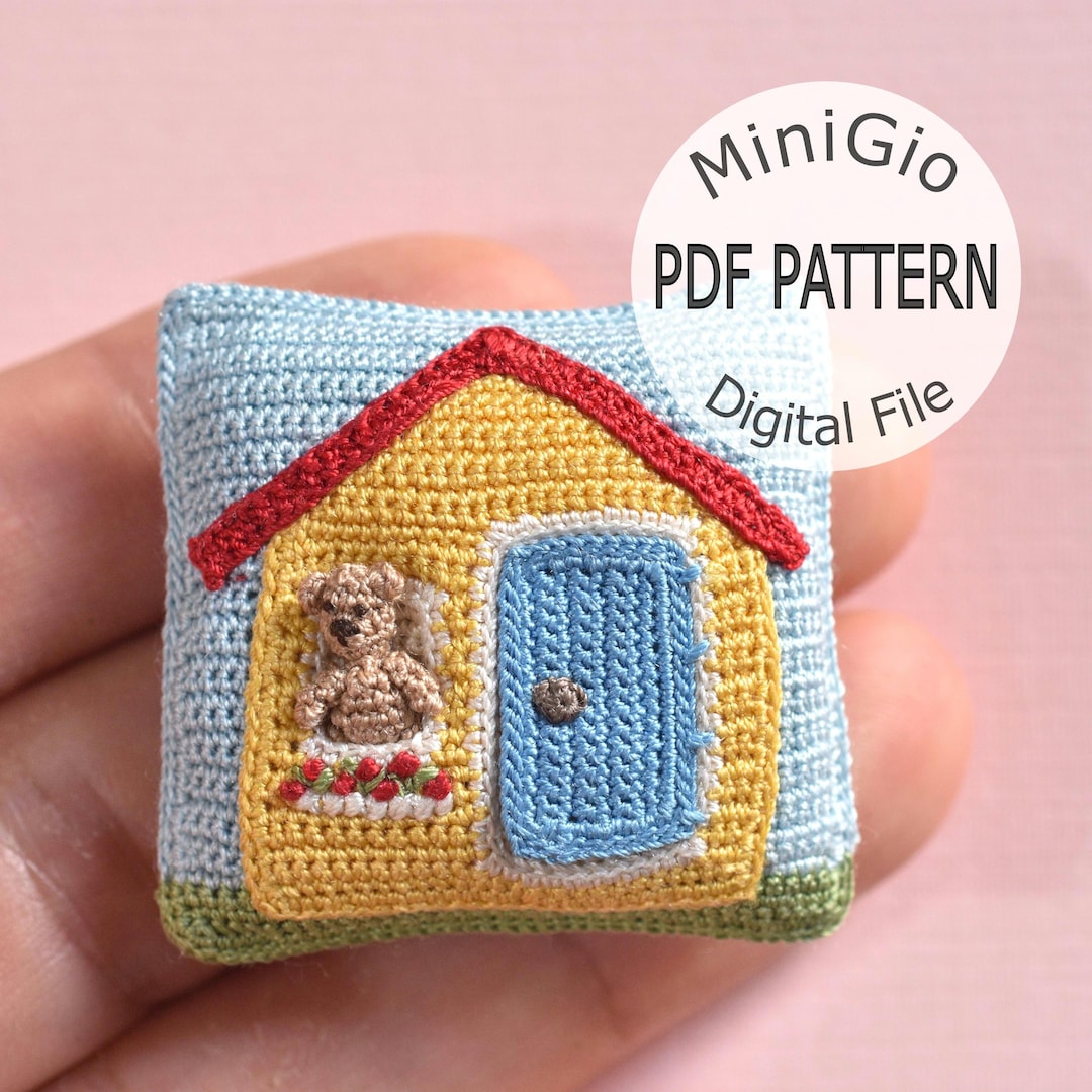 PDF Pattern - Bear House Miniature Pillow - Digital File Pattern ...