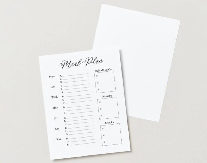 Printable Weekly Meal Planner, Digital Download - Etsy
