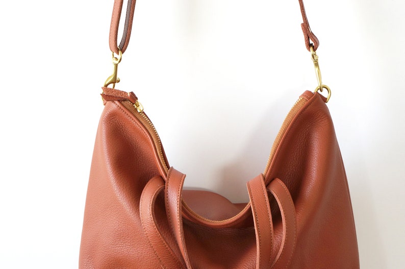 Rust Day Bag / Soft Leather Bag / Rust Red Leather Tote / Etsy