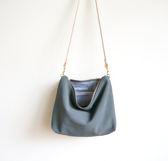 Gray Suede Hobo / Suede Bag / Purse / Crossbody Bag / Shoulder Etsy UK