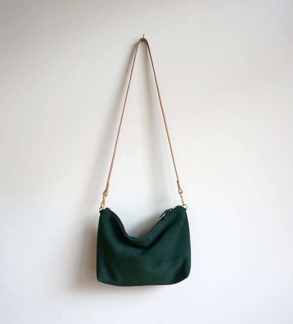 green suede bag