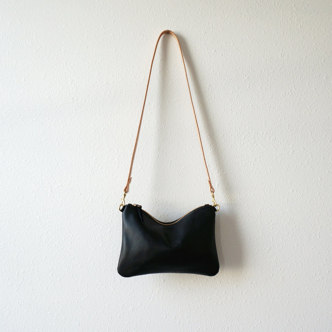 Black Leather Crossbody / Soft Leather Bag / Lightweight Bag / - Etsy