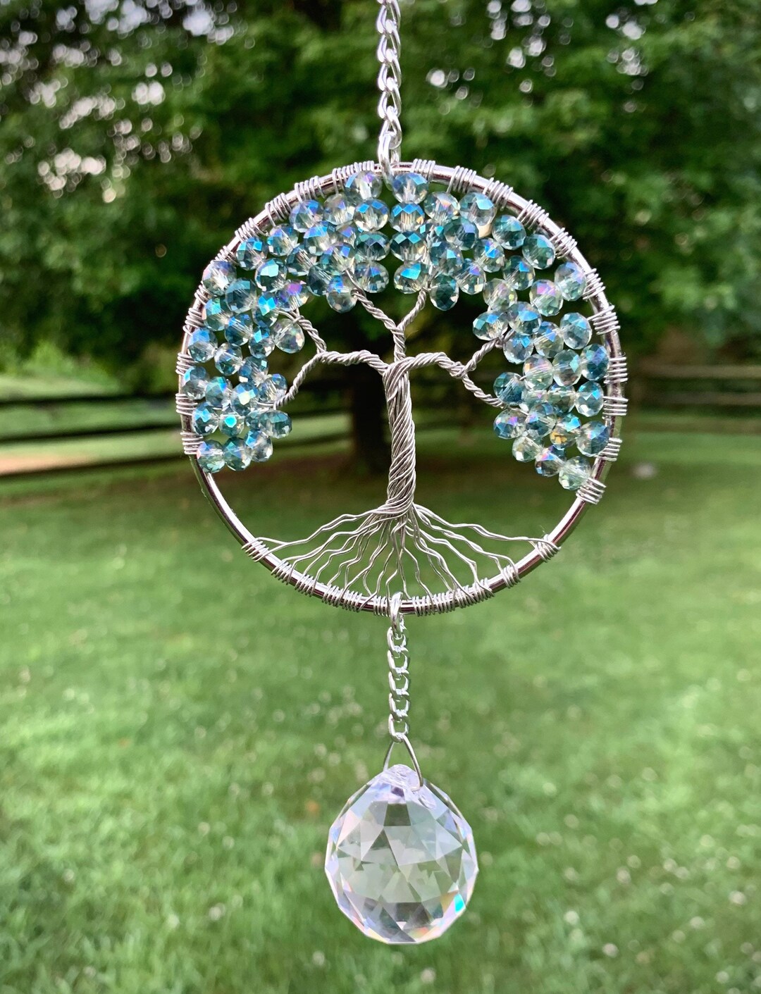 Crystal Tree of Life Sun Catcherglass Bead Window Ornamentwire Tree