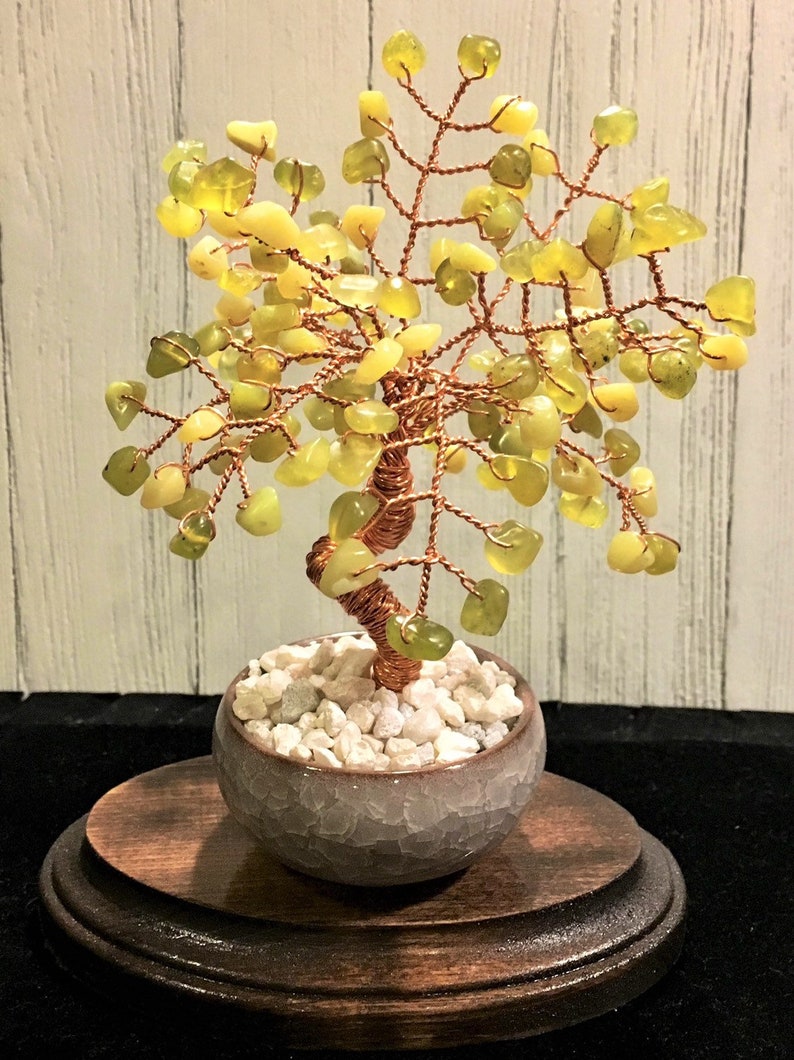 Jade Crystal Gemstone TreeWire Bonsai Tree of LifeBeaded Etsy