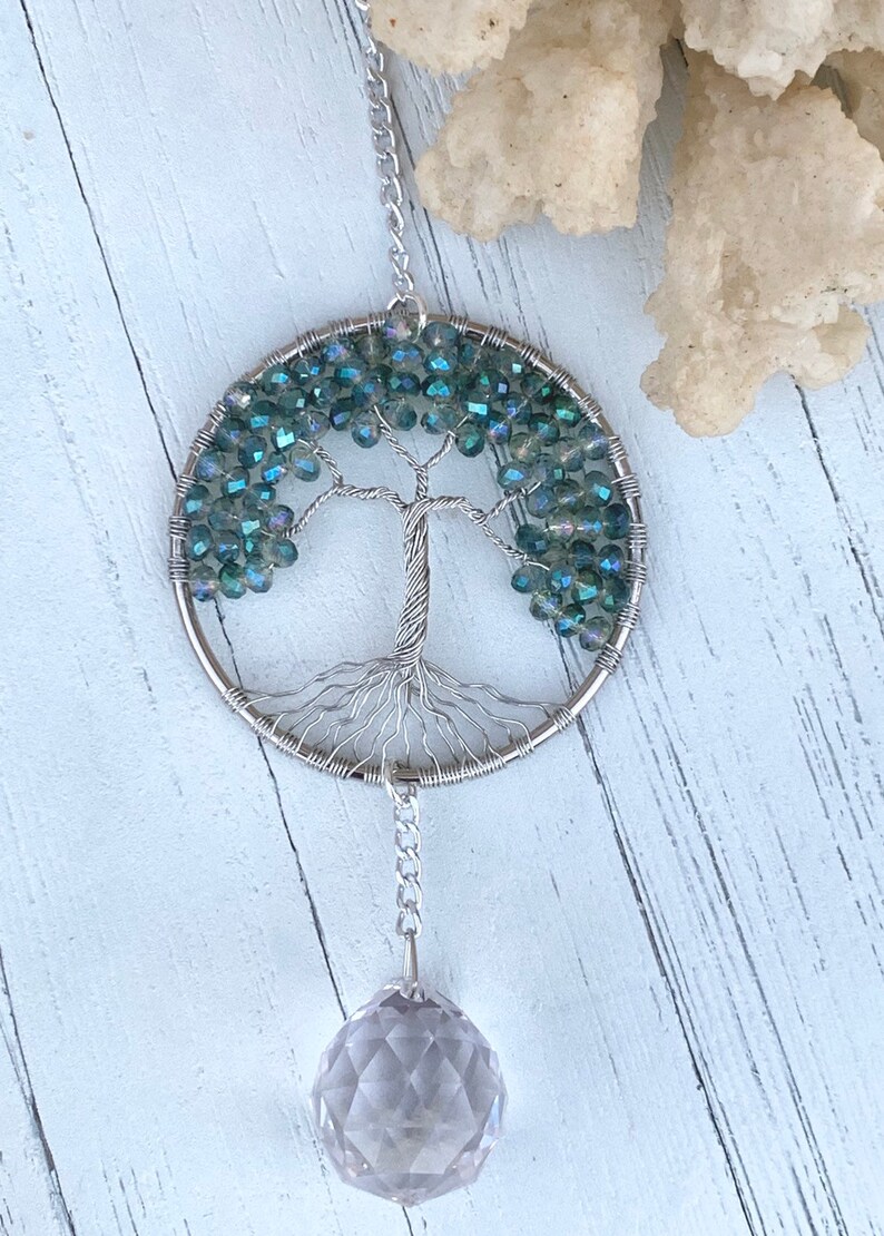 Crystal Tree of Life Sun Catcher Glass Bead Window Ornament Etsy