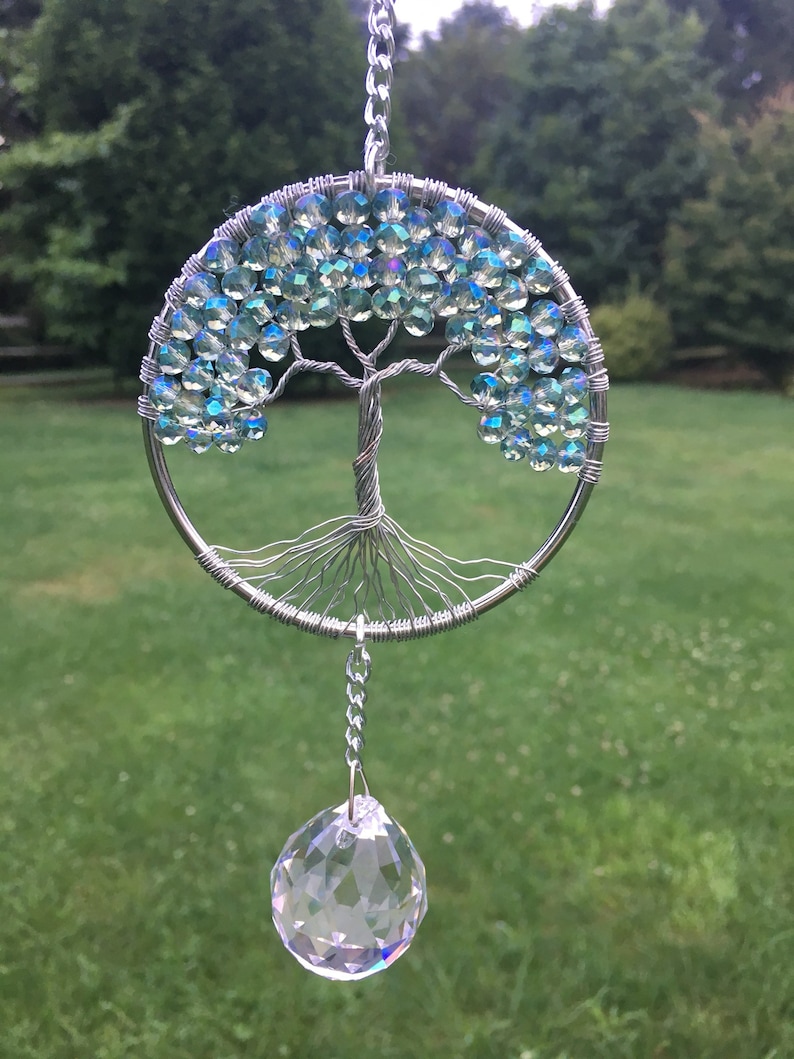 Crystal Tree of Life Sun Catcher Glass Bead Window Ornament Etsy