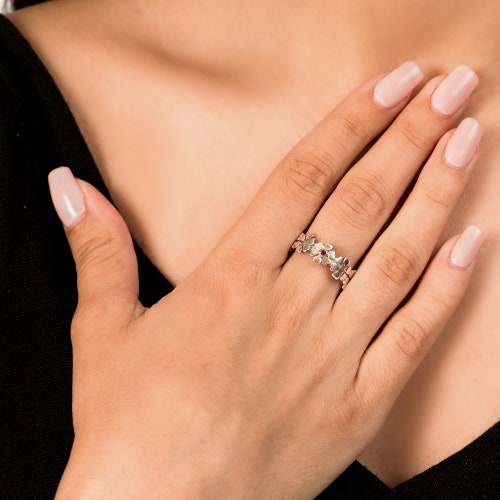 Silver Hearts Ring, Silver Ruby Ring, Silver Floral Ring, Ring for Women, Flower Band, shops Silver Flower Ring, Flower Ring, Gemstone Flower Ring