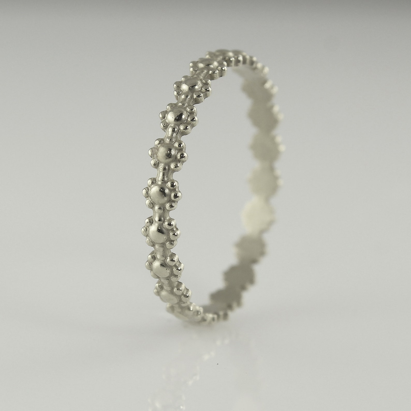 Dainty Flower Weddings Band Silver Wedding Ring Women Etsy