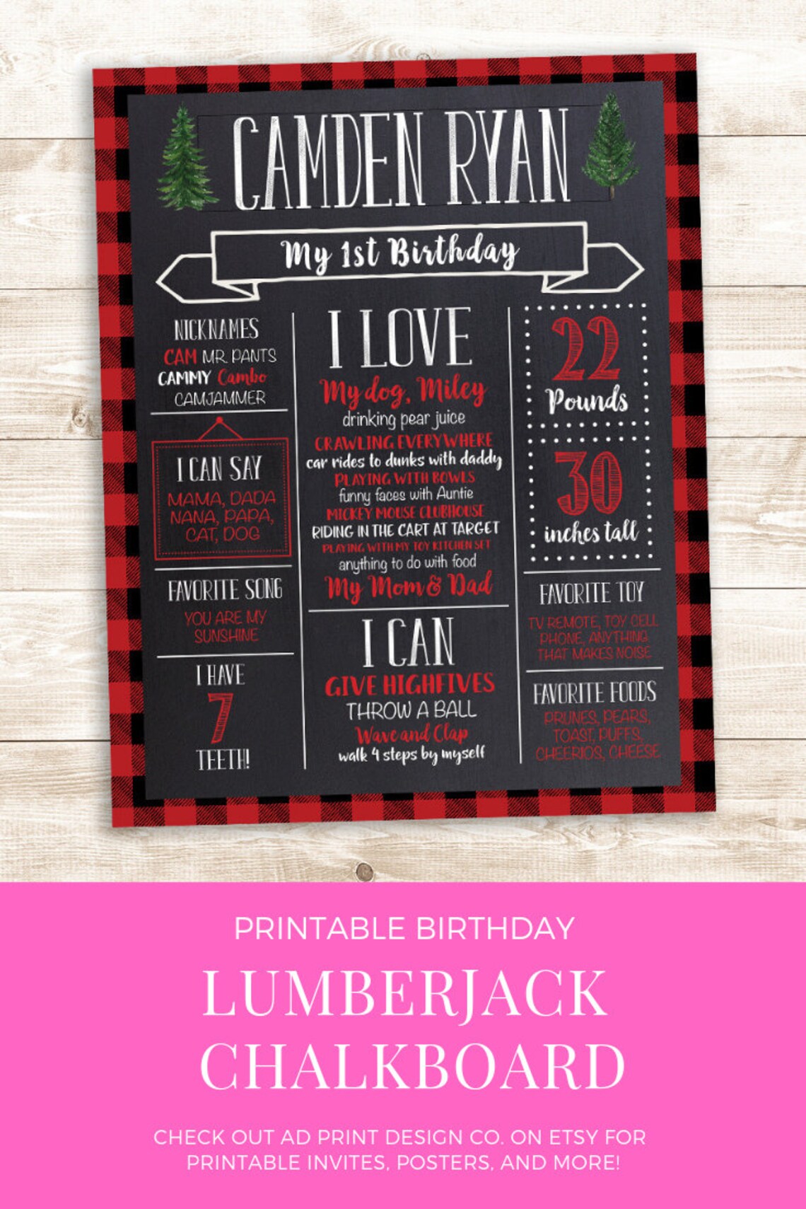 Lumberjack Birthday Lumberjack Poster Birthday Chalkboard Etsy