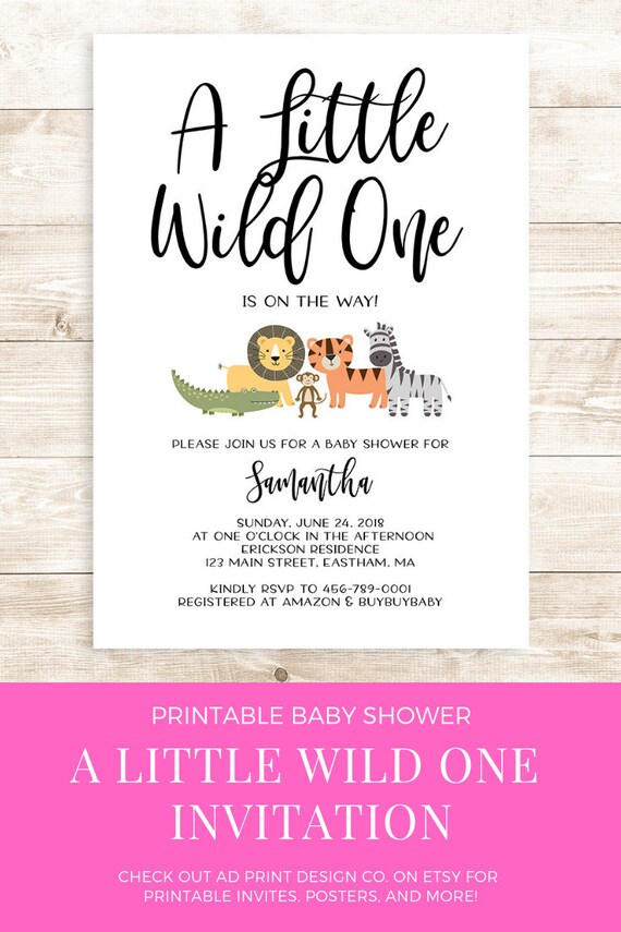 wild one baby shower invitations
