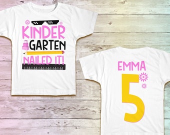 Kindergarten graduation shirt, Kindergarten nailed it tshirt, Last day of school shirt, personalized graduation gift, end of school raglan