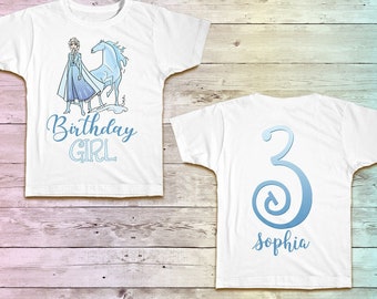 Frozen birthday shirt, elsa birthday shirt, elsa horse shirt, frozen birthday family shirts, frozen shirt, frozen raglan, girls birthday