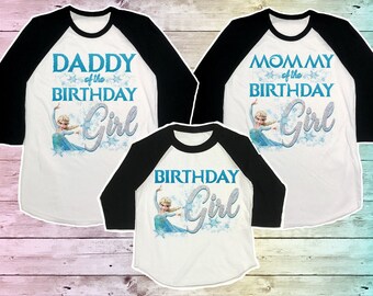 Elsa Birthday Shirt, Disney Frozen Family Birthday shirt, Frozen Girls Matching Birthday Shirts, Elsa Mommy Shirt Raglan, Elsa Party Shirt