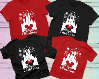 Disney Christmas Shirt, Disney Castle merry christmas Shirt, Mickey Christmas Shirt, Minnie Disney Shirts, Disney Matching Vacation shirts