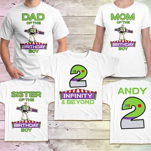 Buzz lightyear birthday shirt, Two infinity and beyond shirt, toy story family shirts, 2 2nd birthday shirt, toy story birthday shirt white