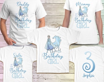 Frozen birthday shirt, elsa birthday shirt, elsa horse shirt, frozen birthday family shirts, frozen shirt, frozen White tee, girls birthday
