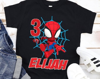 Spidey and his Amazing Friends Tshirt, Spiderman Birthday, Personalized shirt, Spidey Family Birthday Shirt, Ghost Spider, Spidey tee