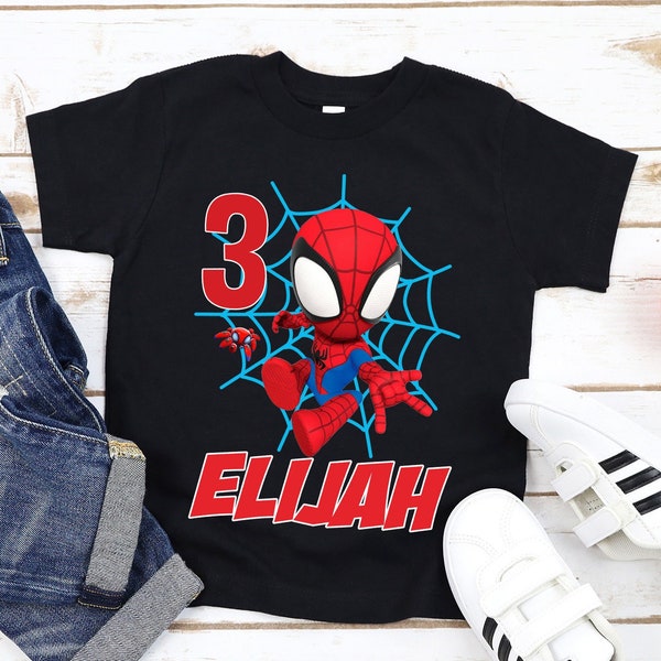 Spidey and his Amazing Friends Tshirt, Spiderman Birthday, Personalized shirt, Spidey Family Birthday Shirt, Ghost Spider, Spidey tee