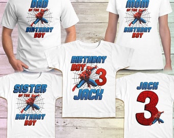 spiderman birthday shirts for family