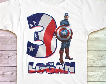 Captain America Birthday Shirt, Captain America Birthday Tshirt, Captain America Outfit, Captain America Birthday Party
