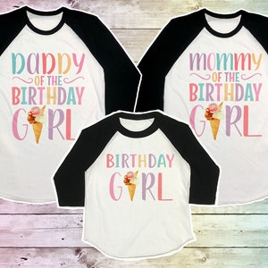 Ice Cream Birthday Shirt, Ice Cream Family Birthday shirt, Ice Cream Birthday Party, Ice Cream Mommy Birthday Raglan, girls birthday shirt,