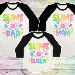 Slime birthday shirt, slime birthday party, Slime Queen birthday shirt, slime pastel party, Slime Family Birthday Shirt, Arts  Craft Raglan