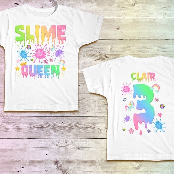 Slime birthday shirt, slime birthday party, Slime Queen Pastel birthday shirt, slime Ombre party, Slime raglan Birthday Shirt, Colorful pink