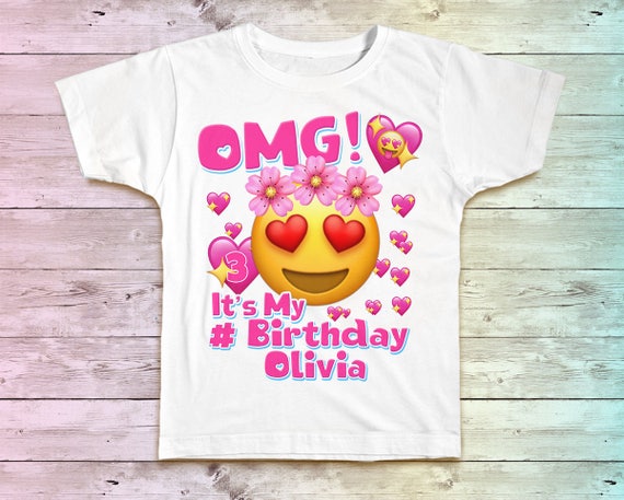 Emoji Birthday Girl Pink Shirt Emoji Birthday Girl Pink Shirt