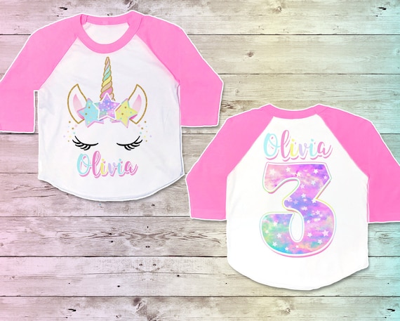 Women's Glitter Unicorn Shirt Funny Birthday T-Shirt Cute Magical Graphic Tees For Teen Girl, Blue, S