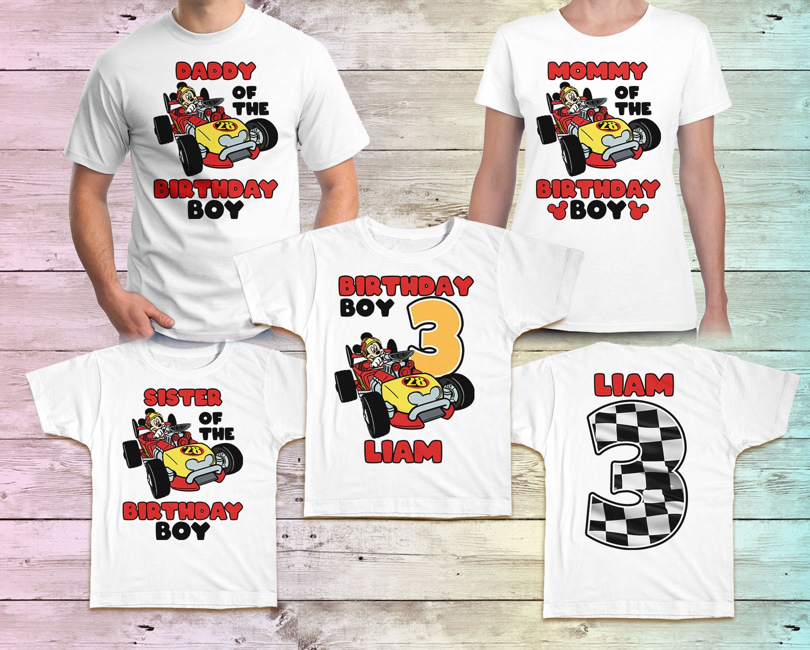 Mickey Roadster Racers Birthday Shirt, Mickey Racers Family