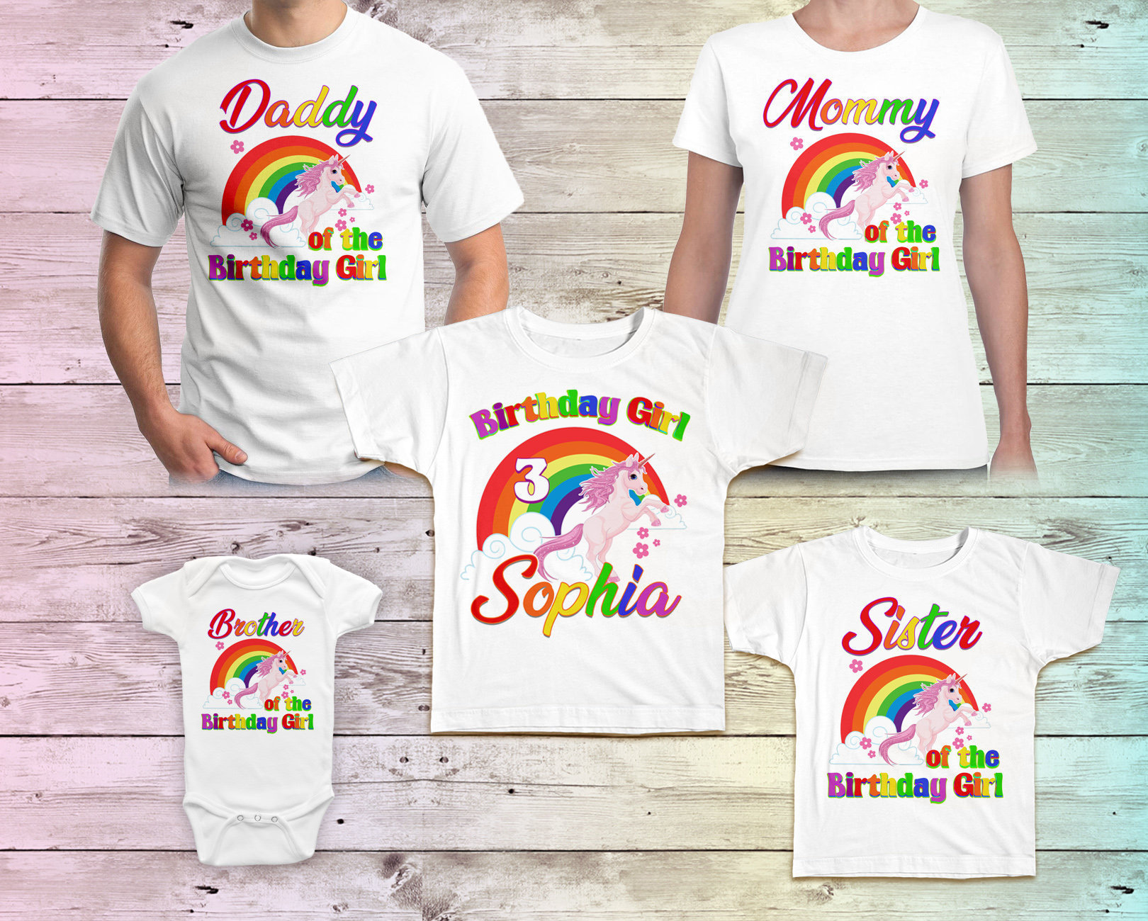 Rainbow Unicorn Birthday Shirt | vlr.eng.br