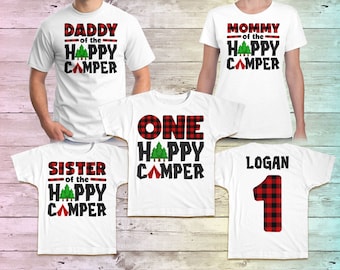 One Happy Camper Shirt, First Birthday shirt, Camping Family Matching Shirts, Happy Campers Shirt, Glamping Family Shirt, Mommy Camping Tee